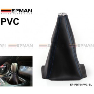 TANSKY - JDM Universal Black PVC Grain Shifter Knob Boot Cover Stitching ( Color:Red,Yellow,blue) EP-PDT01PVC