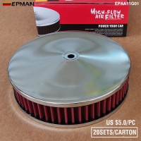 EPMAN 20PCS/CTN Chrome Air Cleaner With Washable Filter 8 X 2 Inch For 70mm Carburetor Neck EPAA11G01-20P