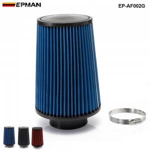 EPMAN Universal 76mm and 240mm height Cold Air Filter Work 76mm Air Intake EP-AF002G