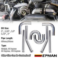 EPMAN 2PCS/LOT Aluminum Turbo Intercooler Pipe Radiator Hose Connector Tubing Intake Piping Straight 45 Degree 90Degree 180Degree 2" 2.25" 2.5" 2.75" 3" 600mm Length 400mm Length EP-UP