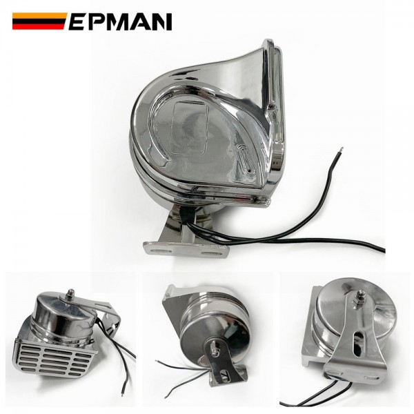 EPMAN Stainless Steel Single Compact Electric Snail Horn For Boats motorcycle cars etc. High / Low 12V