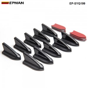 EPMAN -10pcs/lot Car ABS Black Roof Shark Fin Spoiler Wing Vortex Generator Universal EP-SYQ199