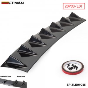EPMAN - 20PCS/LOT Shark Fin 7 Wing Lip Diffuser 33" x6" Rear Bumper Chassis ABS Universal Black/Carbon Color EP-ZLB01C85-20T 