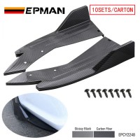 EPMAN 10SETS/CARTON Carbon Fiber ABS Universal Protector Car Rear Bumper Lip Strip Spoiler Side Skirt Anti Scratch Protector EPCY2248-10T