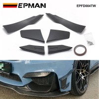 EPMAN Universal Car Styling Front Bumper Splitter Fins Front Bumper Spoiler For BMW F80 M3 F82 F83 M4 15-19 EPFD004TW