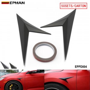 EPMAN 50SETS/CARTON 2PCS/Set Universal Fit Front Bumper Lip Diffuser/Canard/Splitter Fins Body Spoiler Canards Valence Chin EPPD004-50T