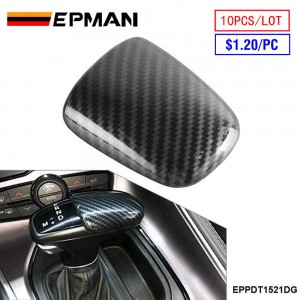 EPMAN 10PCS/LOT Carbon Fiber ABS Car Gear Shift Knob Cover Trim for Dodge Challenger Charger 2015~UP EPPDT1521DG-10T 