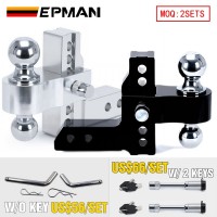 (MOQ:2 SETS) EPMAN Adjustable Trailer Hitch 2" Receiver 6" Drop/Rise Drop Hitch 12500 LBS GTW Ball Mount 2" 2-5/16" Dual Towing Ball Double Locks EPTHA26D