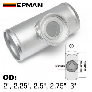 EPMAN 2" 2.25" 2.5" 2.75" 3" Aluminum Silver Frosted Turbo Blow Off Valve Flange 150mm Pipe Tube For HKS SQV 