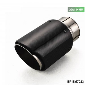 TANSKY -1Pcs Universal ID 2.5'' 63mm OD:114MM Carbon Fiber Exhaust Tip Muffler EP-EM7023-114