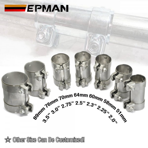TANSKY 304 Stainless Steel Muffler Clamp Exhaust Butt Joint Pipe Clamps 51mm 58mm 60mm 70mm 64mm 76mm 89mm TANSKY 304 Stainless Steel Muffler Clamp Exhaust Butt Joint Pipe Clamps 51mm 58mm 60mm 70mm 64mm 76mm 89mm