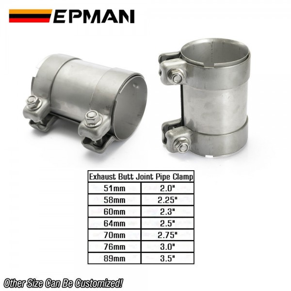 TANSKY 304 Stainless Steel Muffler Clamp Exhaust Butt Joint Pipe Clamps 51mm 58mm 60mm 70mm 64mm 76mm 89mm TANSKY 304 Stainless Steel Muffler Clamp Exhaust Butt Joint Pipe Clamps 51mm 58mm 60mm 70mm 64mm 76mm 89mm