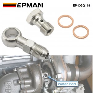 EPMAN Car Banjo Bolt M14x1.5mm to 6AN -6 Turbo Water Coolant GT25 GT28 GT30 MHI TD05 TD06 EP-CGQ119