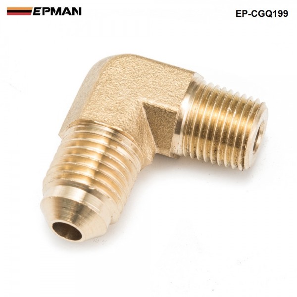  EPMAN -1/8NPT to AN4 -4 Forged 90 Degree Brass Fitting For Turbo, Oil, Brake Adapter EP-CGQ199 