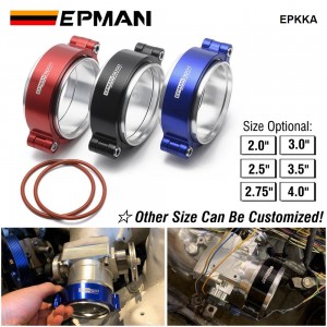 EPMAN HD Exhaust V-band Clamp w Flange System Assembly Anodized Clamp For 2.0", 2.5", 2.75", 3.0", 3.5" or 4.0" OD Turbo Dump Pipe EPKKA