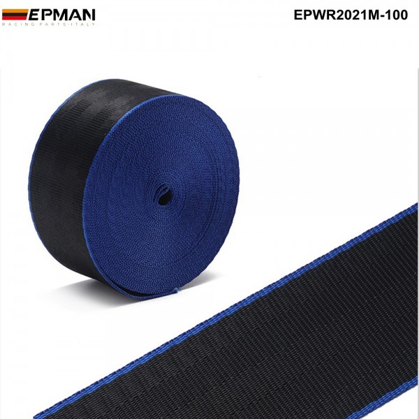 EPMAN Universal 100Meters/Roll Seat Belt Red Blue Black Mixed-Color Webbing For BMW E F M Series Racing chair EPWR2021M-100 EPMAN Universal 100Meters/Roll Seat Belt Red Blue Black Mixed-Color Webbing For BMW E F M Series Racing chair EPWR2021M-100