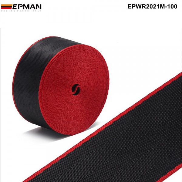 EPMAN Universal 100Meters/Roll Seat Belt Red Blue Black Mixed-Color Webbing For BMW E F M Series Racing chair EPWR2021M-100 EPMAN Universal 100Meters/Roll Seat Belt Red Blue Black Mixed-Color Webbing For BMW E F M Series Racing chair EPWR2021M-100