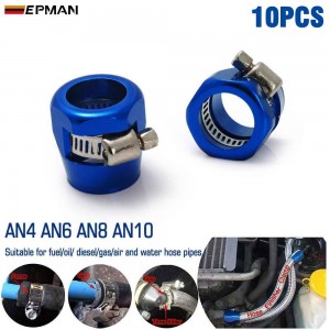 TANSKY 10PCS AN4/ AN6/AN8/ AN10 Hose Clamp Fuel Pipe Clip Oil Water Tube Hose Fittings Clamps Adapter 