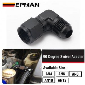 EPMAN AN4/AN6/AN8/AN10/AN12 Female to Male 90 Degree Swivel Adapter Aluminum Fuel Fitting TKGZMAN