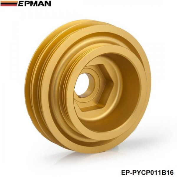 EPMAN Racing Light Weight Aluminum Crankshaft Pulley For Honda Civic Si Integra B-Series 99-00 EP-PYCP011B16 EPMAN Racing Light Weight Aluminum Crankshaft Pulley For Honda Civic Si Integra B-Series 99-00 EP-PYCP011B16