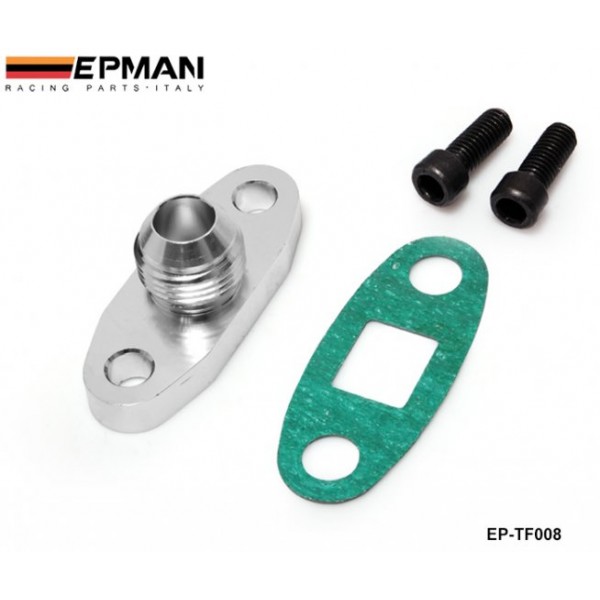 EPMAN Turbo Oil Feed Inlet Flange Gasket Adapter Kit 10AN Fitting T3 T3/T4 T04 EP-TF008 EPMAN Turbo Oil Feed Inlet Flange Gasket Adapter Kit 10AN Fitting T3 T3/T4 T04 EP-TF008