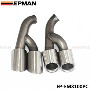 EPMAN 2PCS Modified Car Vehicle Exhaust Tail Muffler Tip Stainless Steel Pipe For Porsche 15 Cayenne EP-EM8100PC
