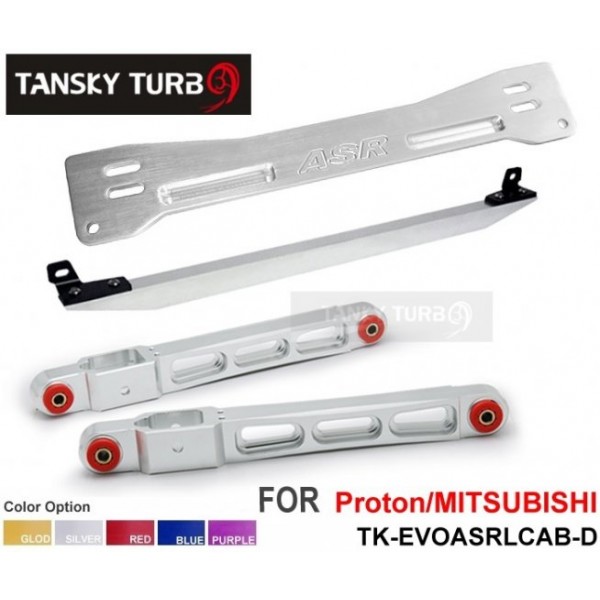 ASR Subrame Bar + BEAKS Lower Tie Bar + Rear Lower Control Arm SILVER For Mitsubishi Proton TK-EVOASRLCAB-D ASR Subrame Bar + BEAKS Lower Tie Bar + Rear Lower Control Arm SILVER For Mitsubishi Proton TK-EVOASRLCAB-D