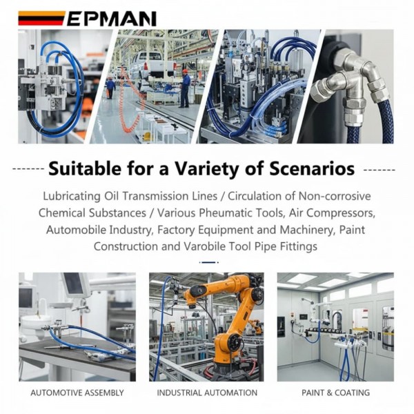 EPMAN PU Air Tube, Pneumatic Hose for Air Pump, High-Pressure Transparent Compressor Tubing, 4/6/8/10/12/14/16mm Pneumatic Supply Line EPAA32G01