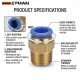EPMAN 100PCS/Carton PC Straight Connector Pneumatic Quick-Connect Hose Fitting PU Push-in Connector PL Type Air Pump Accessories Pneumatic Coupling EPAA32G02