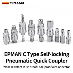 EPMAN 100SETS Or 50SETS/Carton C Type PP SP PF SF PH SH PM SM 10 20 30 40 Pneumatic Connector Rapidities for Air Hose Coupling Compressor Accessories Quick Release Fitting EPAA32G04
