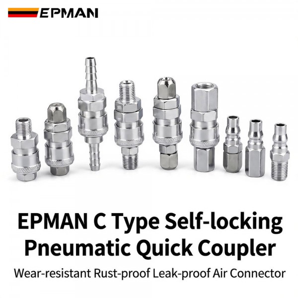 EPMAN 100SETS Or 50SETS/Carton C Type PP SP PF SF PH SH PM SM 10 20 30 40 Pneumatic Connector Rapidities for Air Hose Coupling Compressor Accessories Quick Release Fitting EPAA32G04