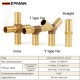 EPMAN 100PCS/Carton Brass Barbed Fitting Straight T Type Tee Y type Tee Cross Pneumatic & Plumbing for Air and Water Hose Quick Fitting Connectors EPAA32G05