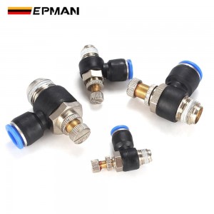 EPMAN 100PCS/Carton SL Series Pneumatic Fittings M5 1/8" 1/4" 3/8" 1/2" Cylinder Throttle Speed Controller Pressure Relief Valve Air Hose Connector Regulator Speed Control Valve EPAA32G06