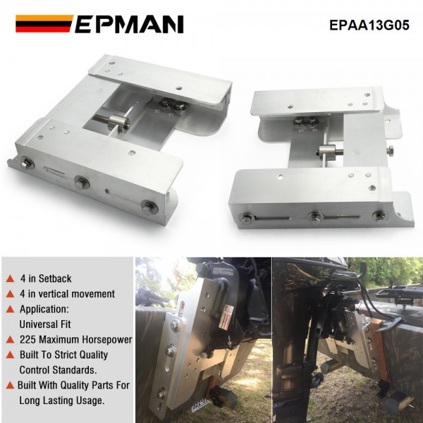 EPMAN 4" Adjustable Set Back Jack Plate Outboard Motor Jack For Boat Steering System Aluminum EPAA13G05 EPMAN 4" Adjustable Set Back Jack Plate Outboard Motor Jack For Boat Steering System Aluminum EPAA13G05