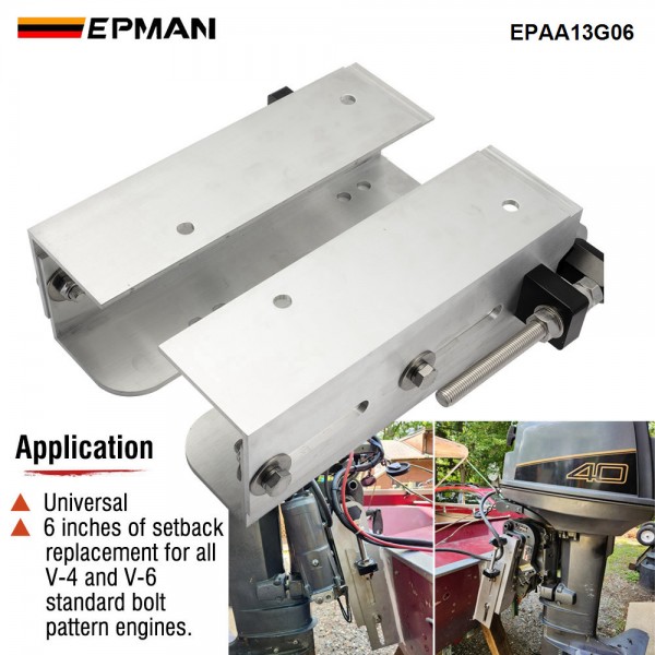EPMAN Adjustable Outboard Boat Jack Plate 6" Set Back Aluminum Boat Motor Power Lift Add Distance Between Engine and Transom EPAA13G06 EPMAN Adjustable Outboard Boat Jack Plate 6" Set Back Aluminum Boat Motor Power Lift Add Distance Between Engine and Transom EPAA13G06