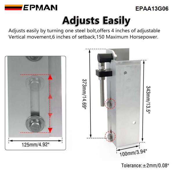 EPMAN Adjustable Outboard Boat Jack Plate 6" Set Back Aluminum Boat Motor Power Lift Add Distance Between Engine and Transom EPAA13G06 EPMAN Adjustable Outboard Boat Jack Plate 6" Set Back Aluminum Boat Motor Power Lift Add Distance Between Engine and Transom EPAA13G06