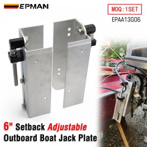EPMAN Adjustable Outboard Boat Jack Plate 6" Set Back Aluminum Boat Motor Power Lift Add Distance Between Engine and Transom EPAA13G06