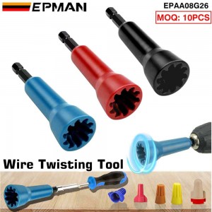 EPMAN Wire Twisting Tool Spin Twister Connector Socket with 1/4" Shank for Power Drill EPAA08G26