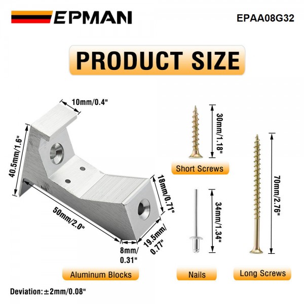 EPMAN Universal Mounting Kit For In-Frame Truck Boxes and House Floor EPAA08G32 EPMAN Universal Mounting Kit For In-Frame Truck Boxes and House Floor EPAA08G32