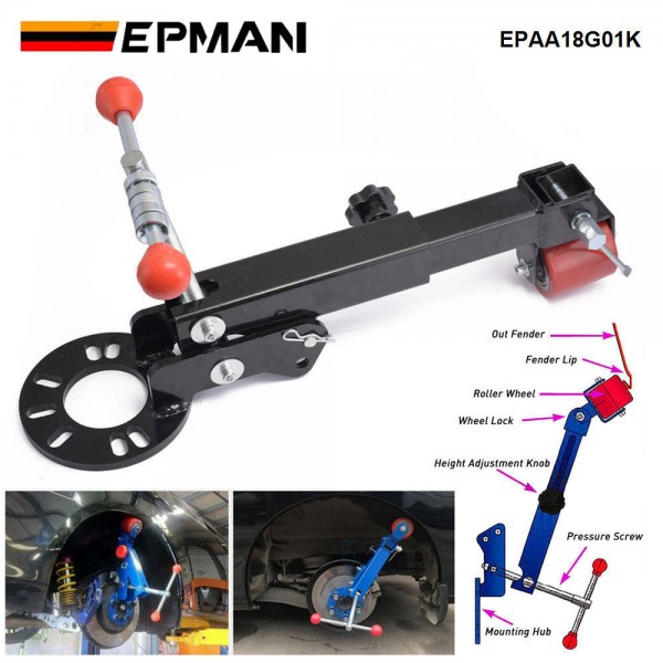 EPMAN Car Fender Shaper Wheel Eyebrow Mechanical Automobile Roll Fender Repairing Tool Black EPAA18G01K