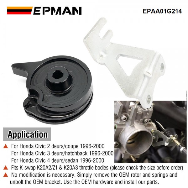 EPMAN Racing K series K-swap Aluminum Throttle Body Cruise Control Kit For Honda Civic 96-00 EPAA01G214 EPMAN Racing K series K-swap Aluminum Throttle Body Cruise Control Kit For Honda Civic 96-00 EPAA01G214