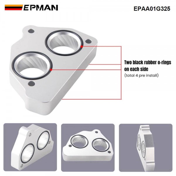 EPMAN Throttle Body Spacer for Chevrolet GMC 5.7L 5.0L 4.3L - Billet Aluminum Helix CNC Machined Performance Airflow Upgrade EPAA01G325
