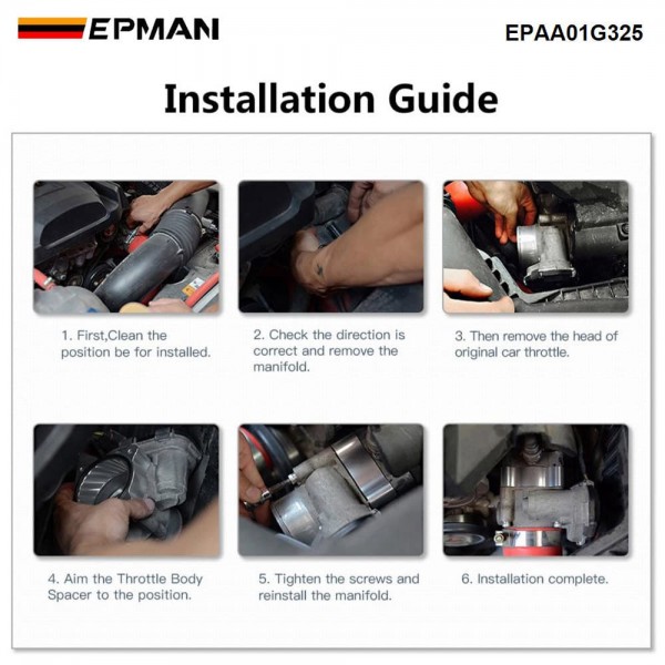 EPMAN Throttle Body Spacer for Chevrolet GMC 5.7L 5.0L 4.3L - Billet Aluminum Helix CNC Machined Performance Airflow Upgrade EPAA01G325