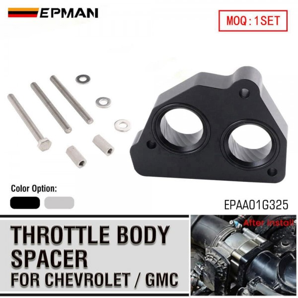 EPMAN Throttle Body Spacer for Chevrolet GMC 5.7L 5.0L 4.3L - Billet Aluminum Helix CNC Machined Performance Airflow Upgrade EPAA01G325