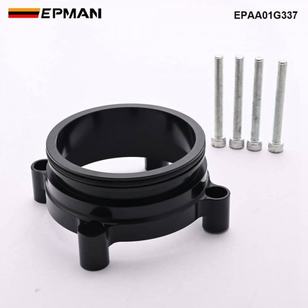EPMAN Official Throttle Body Adapter 74mm Bore to 3 Inch Clamp Reducer, CNC Machined Aluminum Ferrule for T-Bolt Worm Drive Systems EPAA01G337