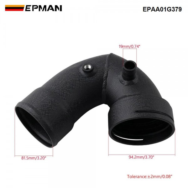 EPMAN 3" Turbo J-Pipe for BMW S55 (M3/M4/M2C) Throttle Body Pipe Upgrade - Billet Aluminum EPAA01G379