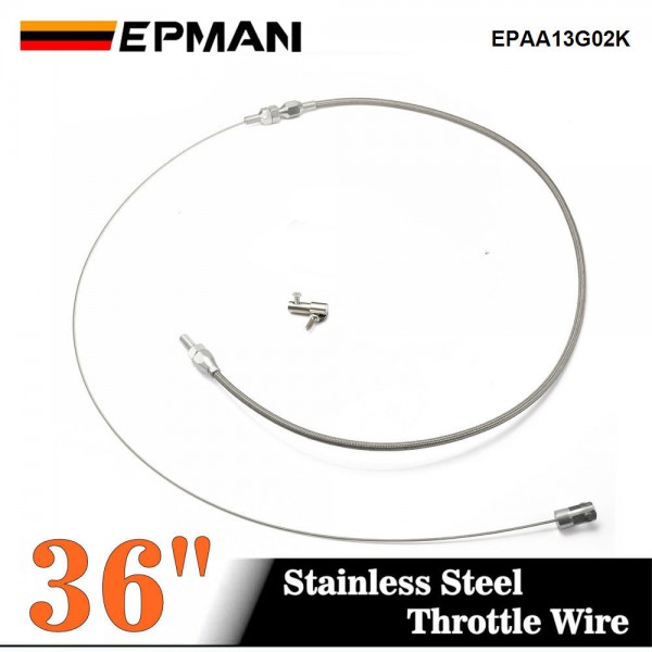 EPMAN 36 Inch Universal Throttle Cable Stainless Steel Braided Throttle Gas Cable Compatible Wire EPAA13G02K