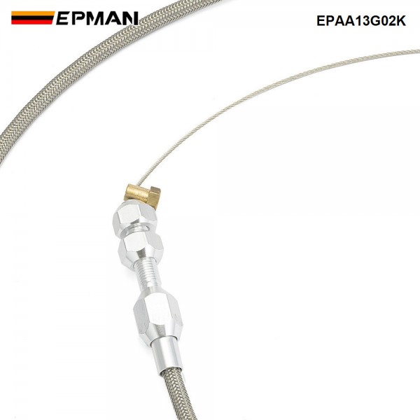 EPMAN 36 Inch Universal Throttle Cable Stainless Steel Braided Throttle Gas Cable Compatible Wire EPAA13G02K EPMAN 36 Inch Universal Throttle Cable Stainless Steel Braided Throttle Gas Cable Compatible Wire EPAA13G02K