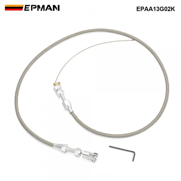 EPMAN 36 Inch Universal Throttle Cable Stainless Steel Braided Throttle Gas Cable Compatible Wire EPAA13G02K EPMAN 36 Inch Universal Throttle Cable Stainless Steel Braided Throttle Gas Cable Compatible Wire EPAA13G02K