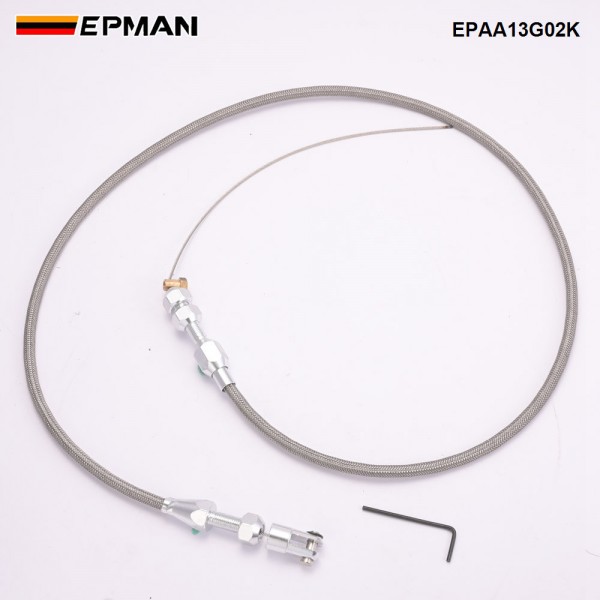 EPMAN 36 Inch Universal Throttle Cable Stainless Steel Braided Throttle Gas Cable Compatible Wire EPAA13G02K EPMAN 36 Inch Universal Throttle Cable Stainless Steel Braided Throttle Gas Cable Compatible Wire EPAA13G02K